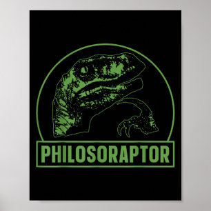 Póster Fillosoraptor Funny Philosophe Meme Velociraptor D