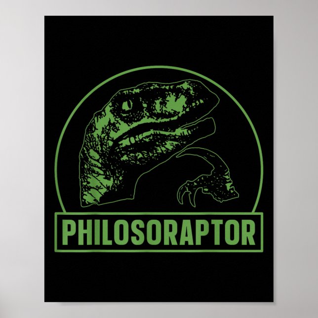 Póster Fillosoraptor Funny Philosophe Meme Velociraptor D (Frente)