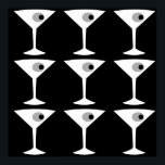 Póster Film Noir Otro Poster Martini<br><div class="desc">Este film Noir Another Martini Poster presenta un fondo negro y la imagen de baldosa de una silueta blanca de un vidrio martini. En el interior de cada vaso hay una aceituna gris con un pimento negro. Este es un poster divertido y sofisticado para todos los que desean ser un...</div>