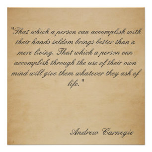 Póster Filosofía de Andrew Carnegie Riches