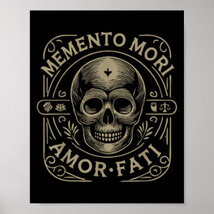 Póster Filosofía estética Memento Mori Amor Fati Skull St