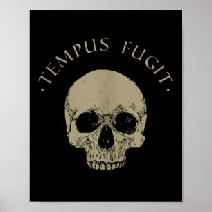 Póster Filosofía estética Tempus Fugit Cita de estoicismo