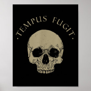 Póster Filosofía estética Tempus Fugit Cita de estoicismo