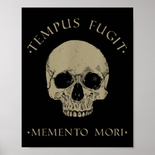 Póster Filosofía estética Tempus Fugit Memento Mori Skull