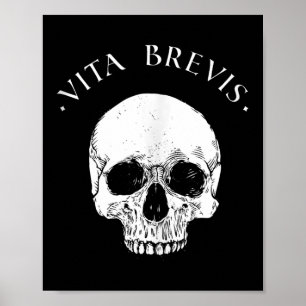 Póster Filosofía estética Vita Brevis Cita de estoicismo 