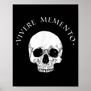 Póster Filosofía estética Vivere Memento Skull Stoicism Q