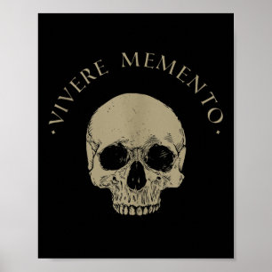 Póster Filosofía estética Vivere Memento Skull Stoicism Q