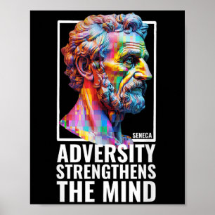 Póster Filosofía estoica moderna Adversidad Cita Seneca P