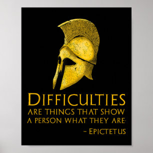 Póster Filosofía griega motivacional - Cita Epictetus -