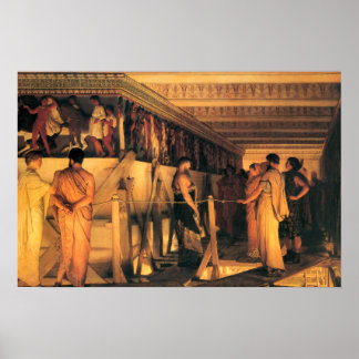 Póster Filosofía muestra a amigos la frisa del partenón