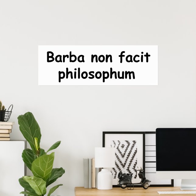 Póster filósofo barba no facit (Oficina en casa)
