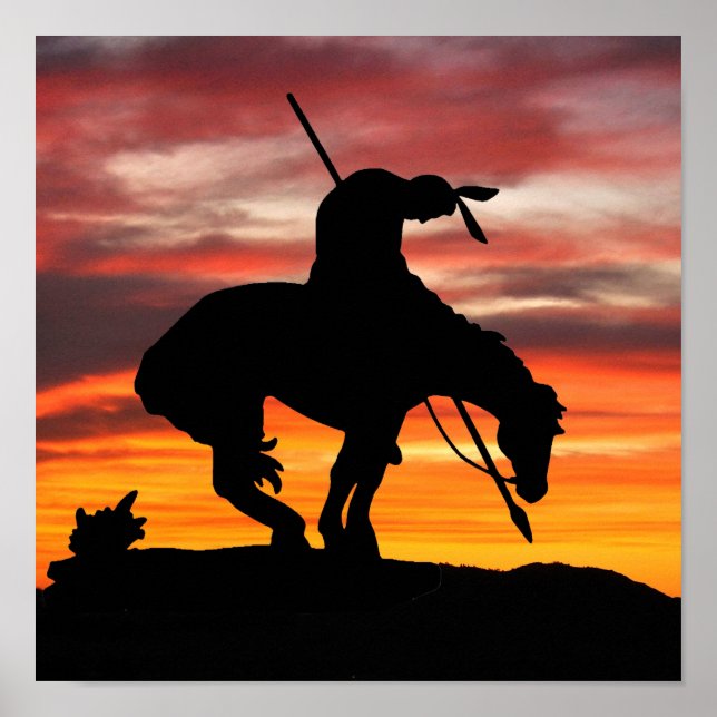 Póster Fin de la silueta de senderos con Poster de atarde (Frente)