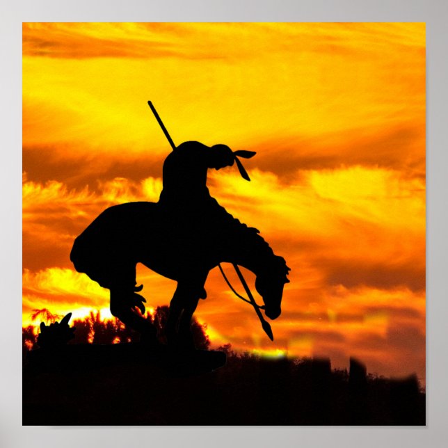 Póster Fin de la silueta de senderos con Poster de atarde (Frente)