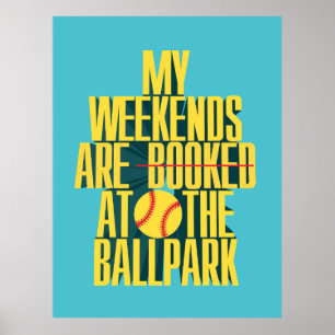 Póster Fin de semana divertido de sóftbol en el parque de