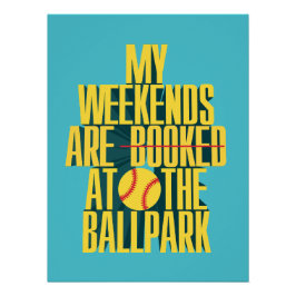 Póster Fin de semana divertido de sóftbol en el parque de