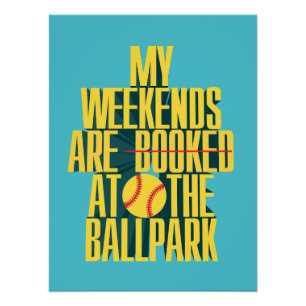 Póster Fin de semana divertido de sóftbol en el parque de