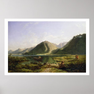 Póster Fin del lago Ginebra, 1835 (aceite sobre lienzo)