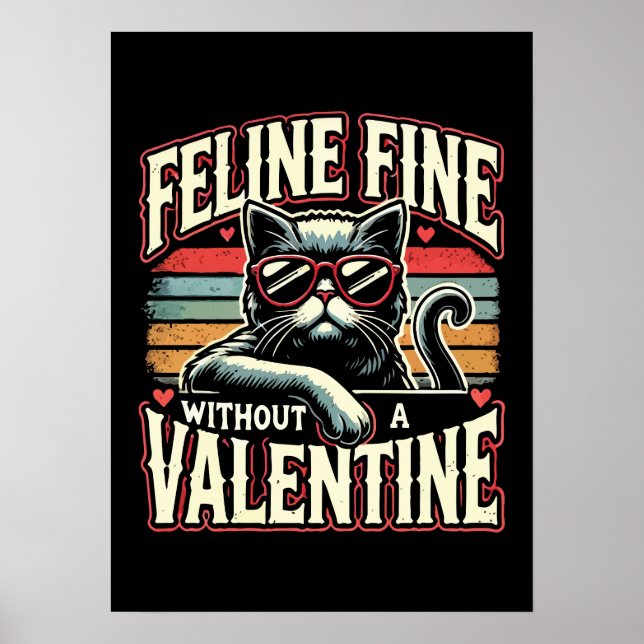 Póster Fina felina sin San Valentín contra San Valentín (Frente)