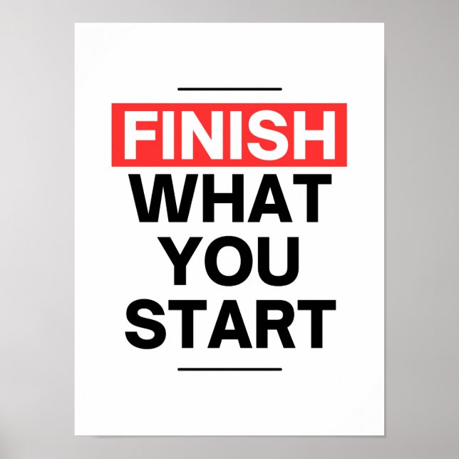 Póster Finalizar lo que empiezas - motivación para empren (Frente)