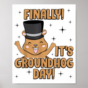 Póster Finalmente es el Día de la Marmota para Mujeres Ho