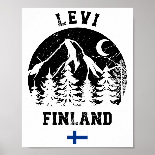Póster Finca de esquí alpino de Finlandia Levi Lapland Sk (Frente)