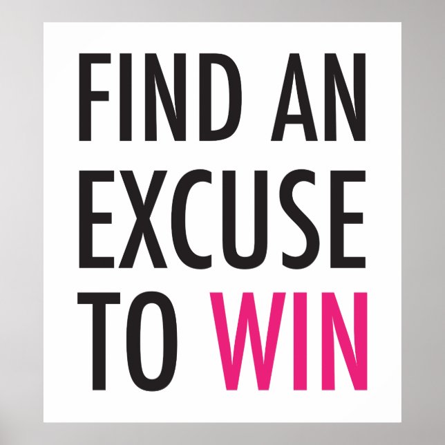 Póster Find An Excuse To Win - And Workout (Frente)