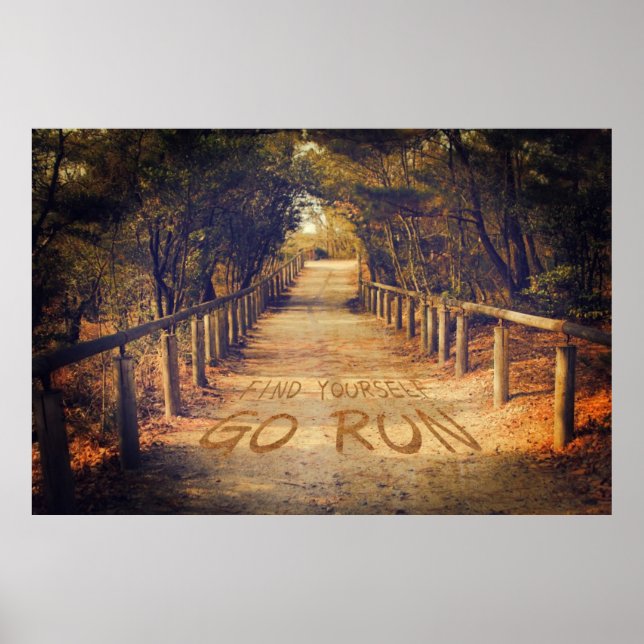 Póster Find Yourself Go Run Park Joggers Motivational (Frente)