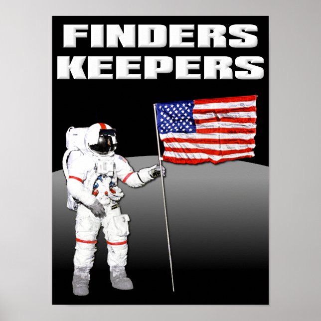Póster Finders Keepers Moon Funny Poster Rótulo (Frente)