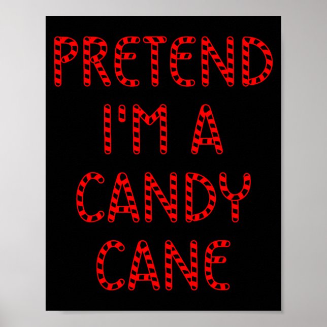 Póster Finge que soy un caramelo de Navidad divertido de  (Frente)