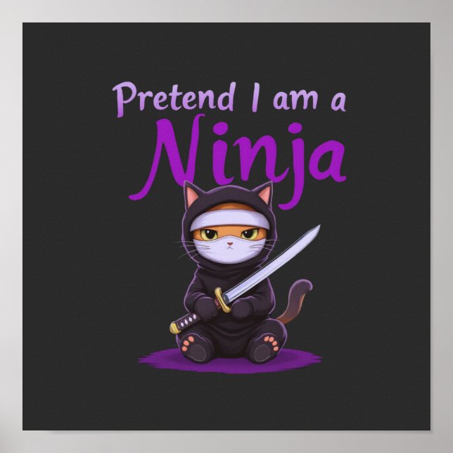 Póster Finge Que Soy un Ninja - Disfraz Divertido de Hall (Frente)