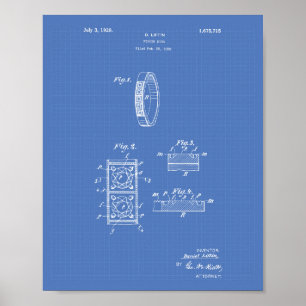 Póster Finger Ring 1928 Patent Art Blueprint