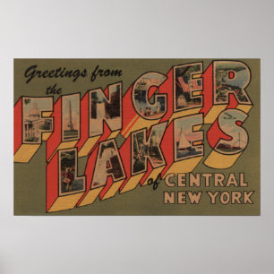 Póster Fingerlakes, Nueva York - escenas grandes de la