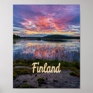 Póster Finlandia Helsinki Europa septentrional