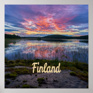 Póster Finlandia Helsinki Europa septentrional