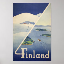 Póster Finnist Vintage Travel de Finlandia