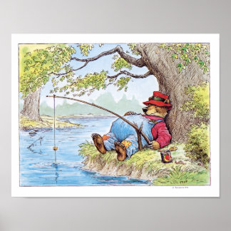 Póster Finshin' Bear Ilustracion de Wallace Tripp