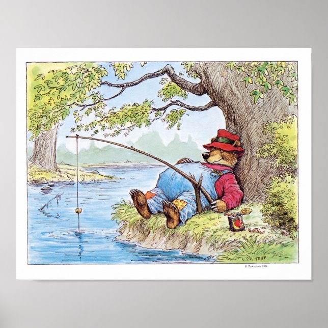 Póster Finshin' Bear Ilustracion de Wallace Tripp (Frente)