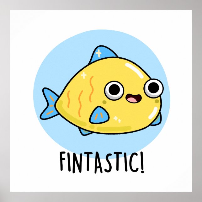 Póster Fintastic Funny Fish Pun (Frente)