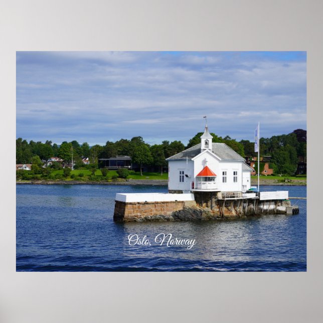 Póster Fiordo de Oslo y Noruega (Frente)