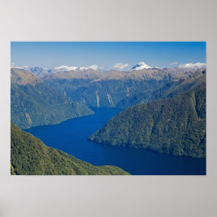 Póster Fiordo Sur, Lago Te Anau, Parque Nacional Fiordlan