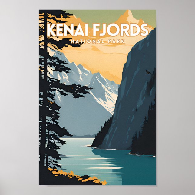 Póster Fiordos de Kenai (Frente)