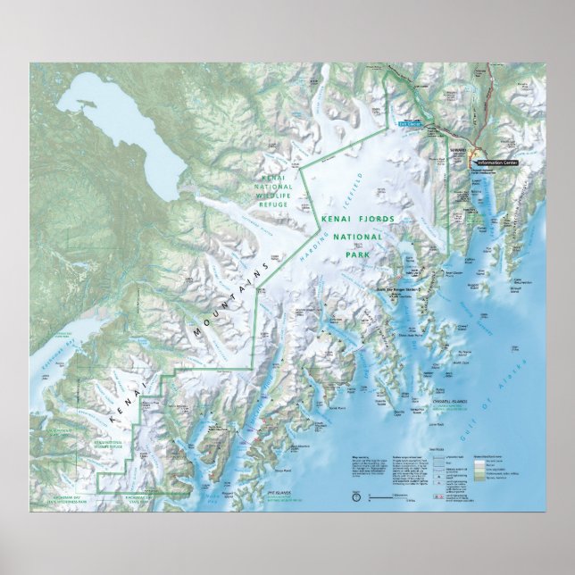 Póster Fiordos de Kenai (Frente)