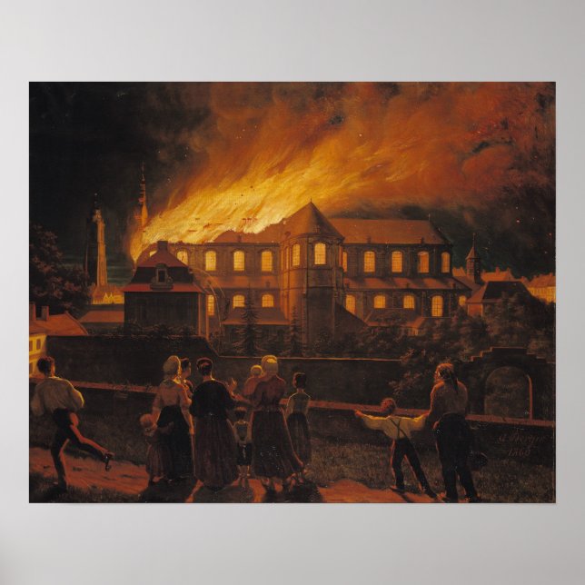 Póster Fire at Cambrai Cathedral, 9th September 1859 (Frente)