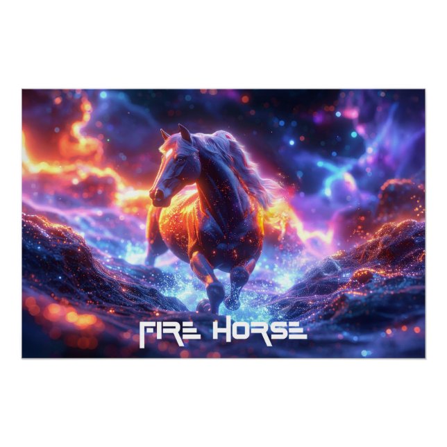PÓSTER FIRE HORSE - SHENG XIAO -  (Anverso)