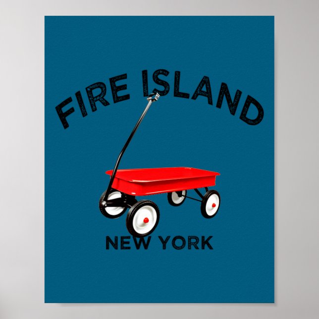 Póster Fire Island Large Version Red Wagon Long Island Ny (Frente)