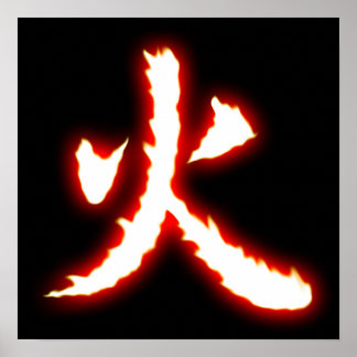 Póster Fire Kanji Poster