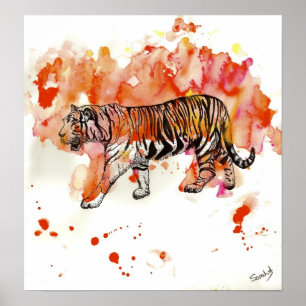 Póster Fire Tiger