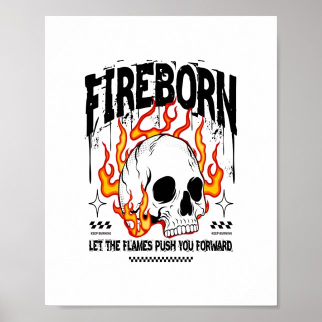 Póster Fireborn Skull Urban Streetwear (Frente)