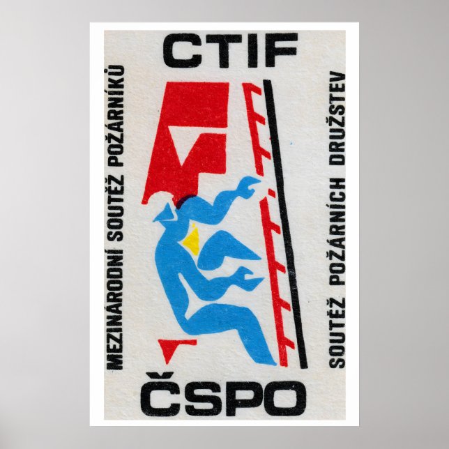 Póster Firefighter Climbing Ladder - Matchbox Print (Frente)