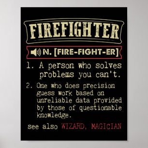 Póster Firefighter Funny Dictionary Term.Png